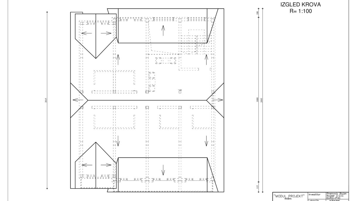 plan apartmani kopaonik L izgled krova